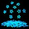 Glow in The Dark Garden Pebbles Stones Rocks for Yard and Walkways Decor, DIY Decorative Luminous Stones in Blue (200 PCS)